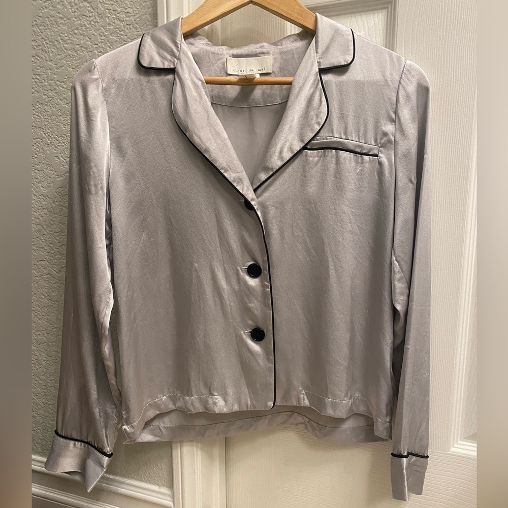 Fleur du Mal XS silk pajama set